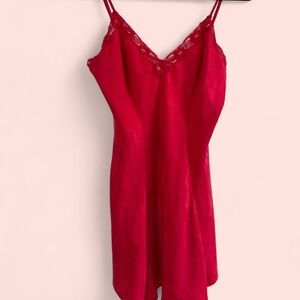 Vintage Victoria's Secret Gold Label Red Lace Nightgown